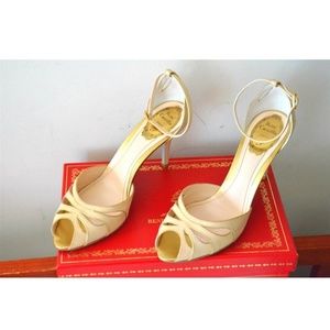 Spring Summer Sales Rene Caovilla Beige Diamond Dust Sole 38.5/8 Heel New $1000+